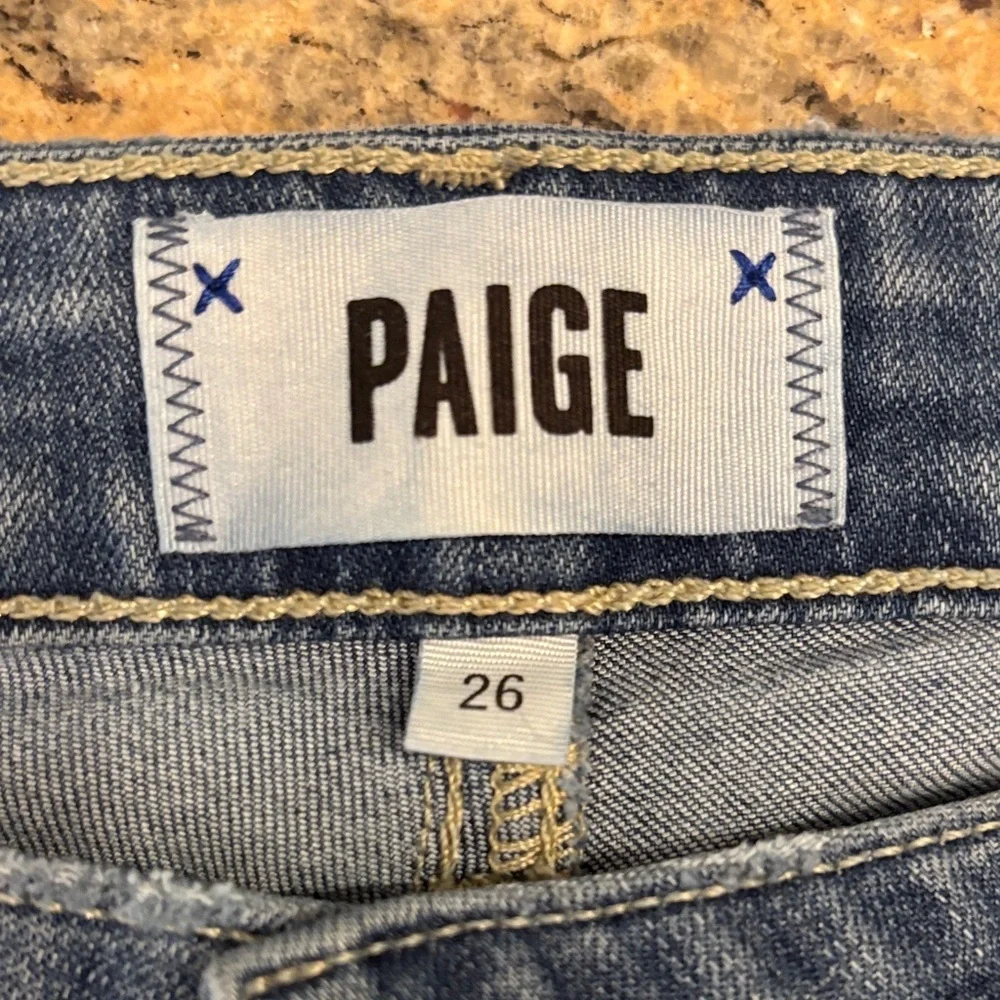 PAIGE Verdugo Crop Skinny Jeans Size 26 Raw H‘em Dark Wash Womens